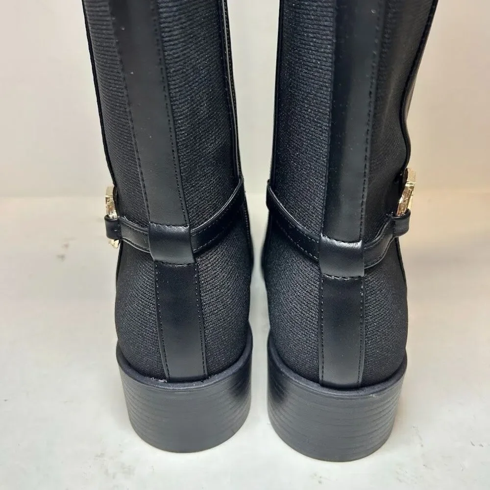 Tommy Hilfiger Womens 7.5 M Black Imizza Knee High Riding Boots NIB RX0